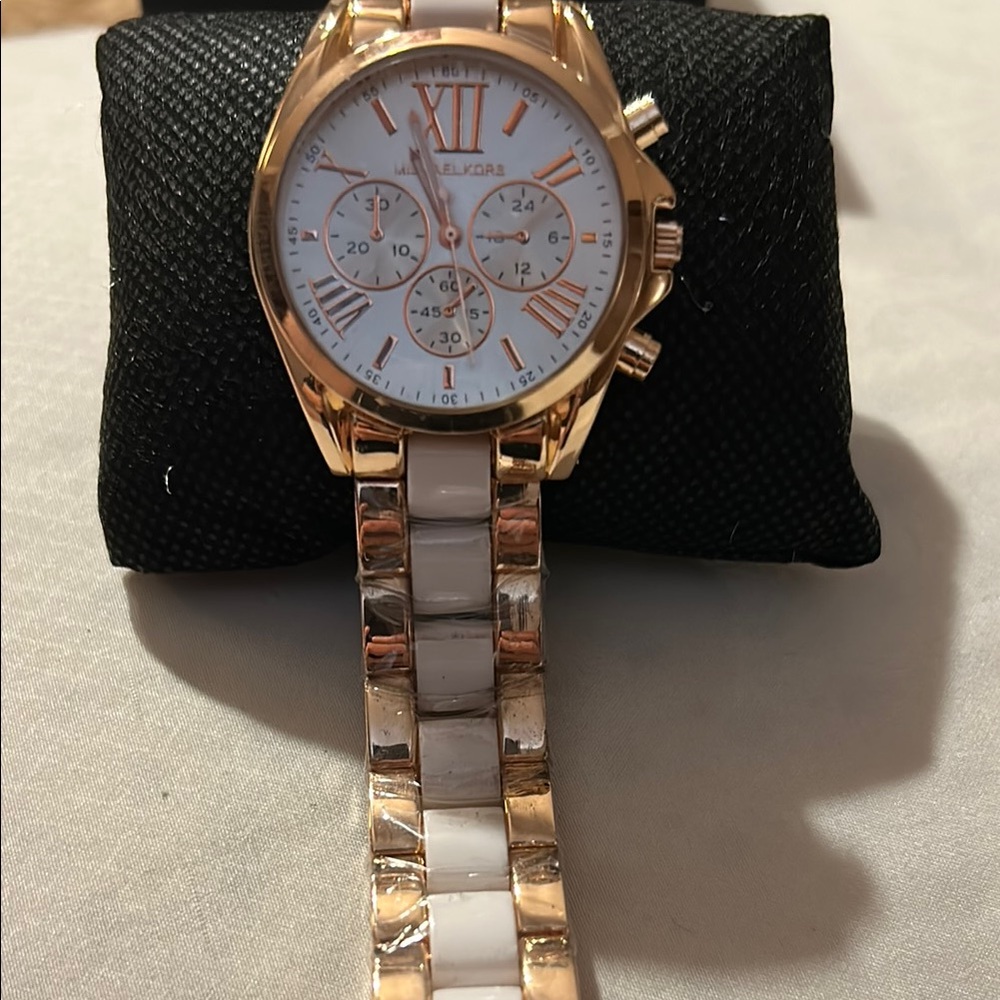 Michael Kors Gold and White Women's Watch